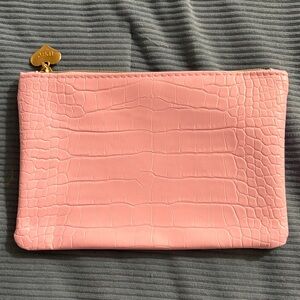 ipsy Pink Crocodile Embossed Clutch